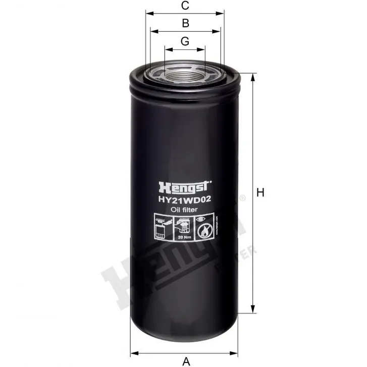 Фильтр гидравлический HENGST HY21WD02