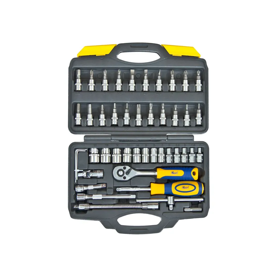 Набор инструмента 1/4Dr 46пр,(пласт,кейс+блистер) KRAFT KT 700618