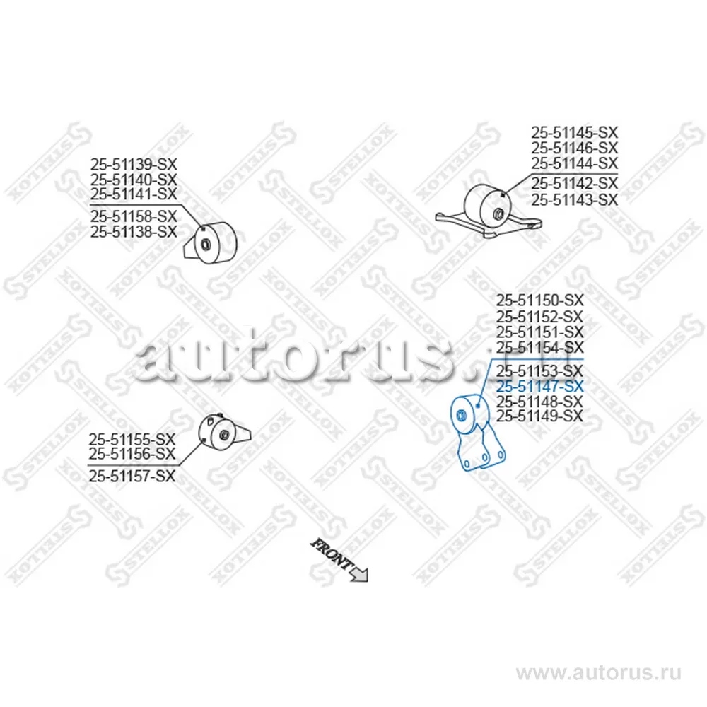 Подушка ДВСHyundai Sonata EF 04.99 STELLOX 2551147_SX
