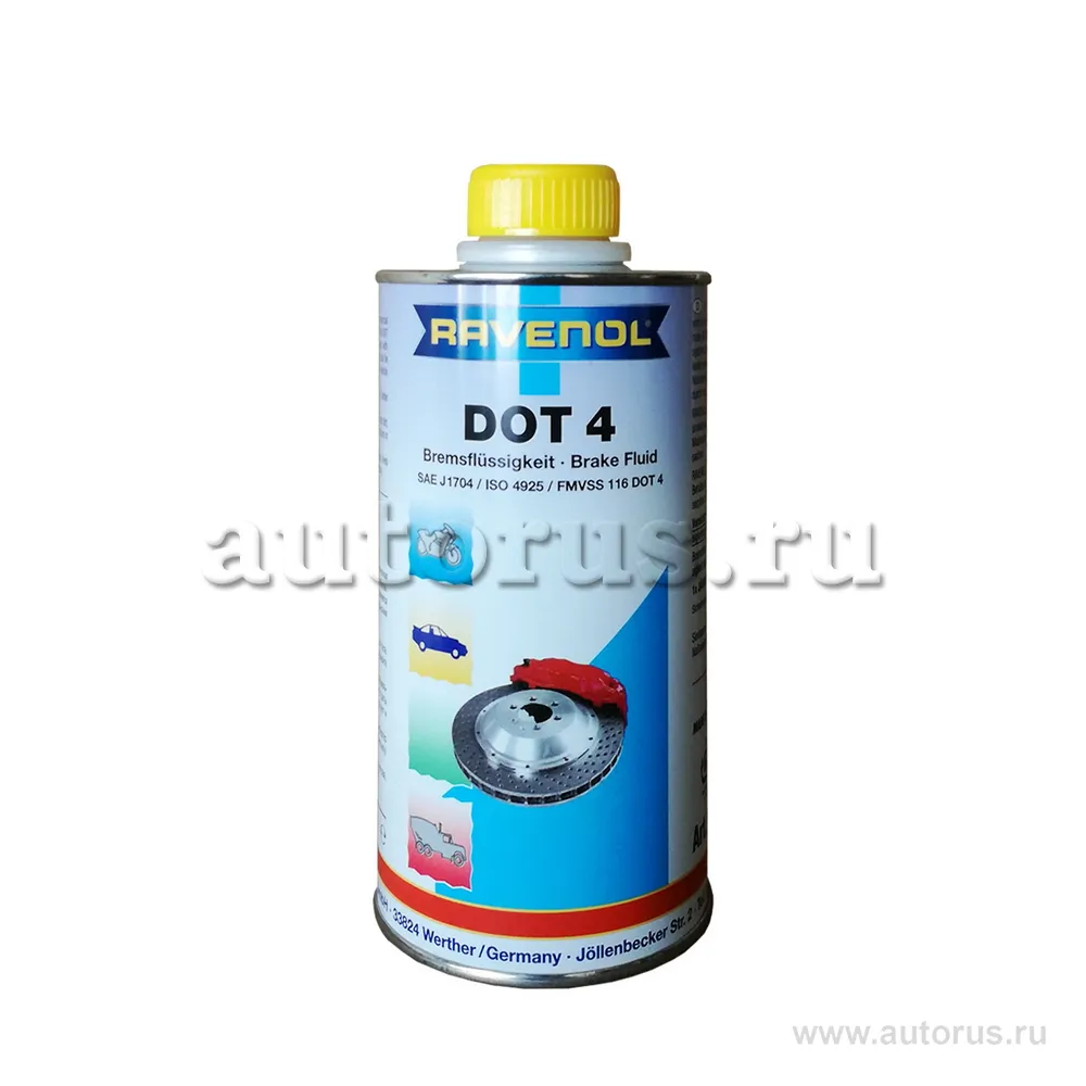 Тормозная жидкость RAVENOL DOT-4 (0,5 л) 1350601-500 (4014835692152)