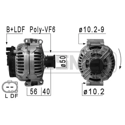 Генератор MERCEDES SPRINTER/W639 200A ERA 210901