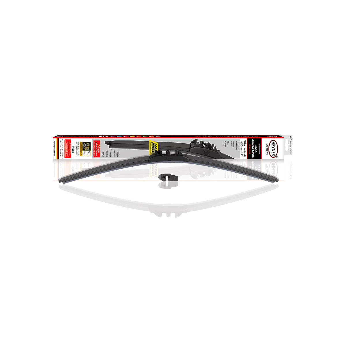 Щетка стеклоочистителя 430MM 17 (бескаркасная с доп.резинкой) ALL SEASONS 087 000 HEYNER 087000