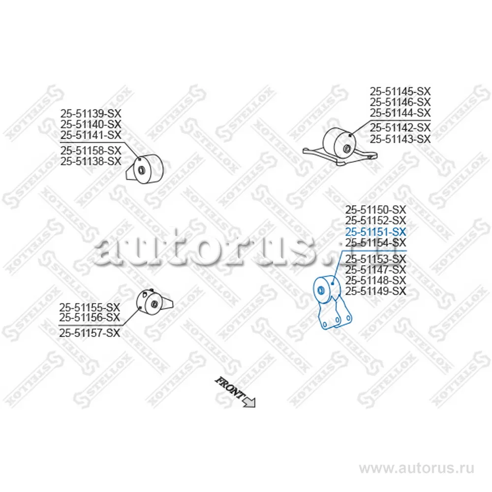 Подушка ДВСHyundai Sonata EF 2.0 04.99- STELLOX 2551151_SX