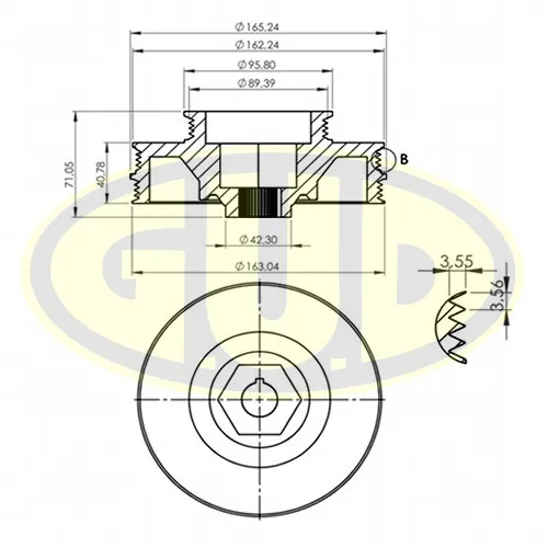 ШКИВ КОЛЕНВАЛА D16W HONDA HR-V GH1/GH2/GH3/GH4 1998-2005 G.U.D gcp701041