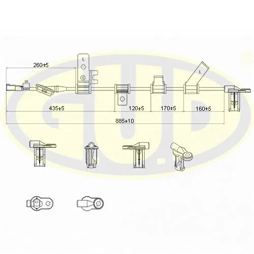 ДАТЧИК ABS ЗАДН MAZDA TRIBUTE ЛЕВ G.U.D GABS01624