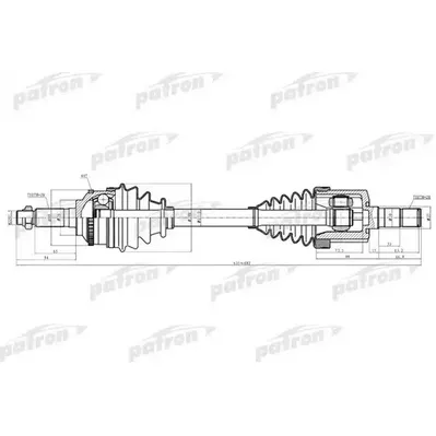 Полуось передн лев_FORD: ESCAPE 01-04 \ MAZDA: TRIBUTE 01- PATRON PDS2922