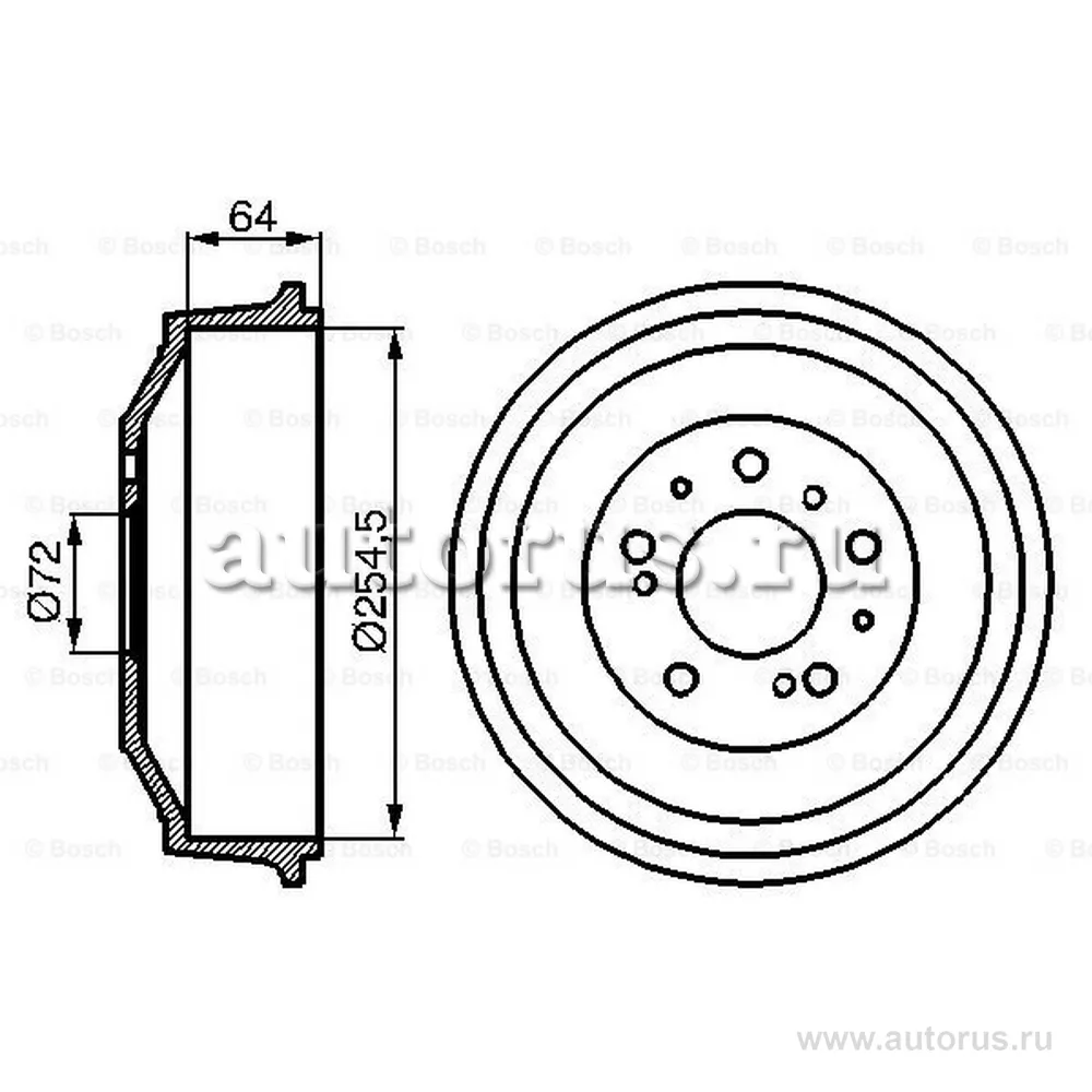 Барабан тормозной CITROEN C25 JUMPER, FIAT DUCATO, PEUGEOT BOXER J5 81 BOSCH 0986477031