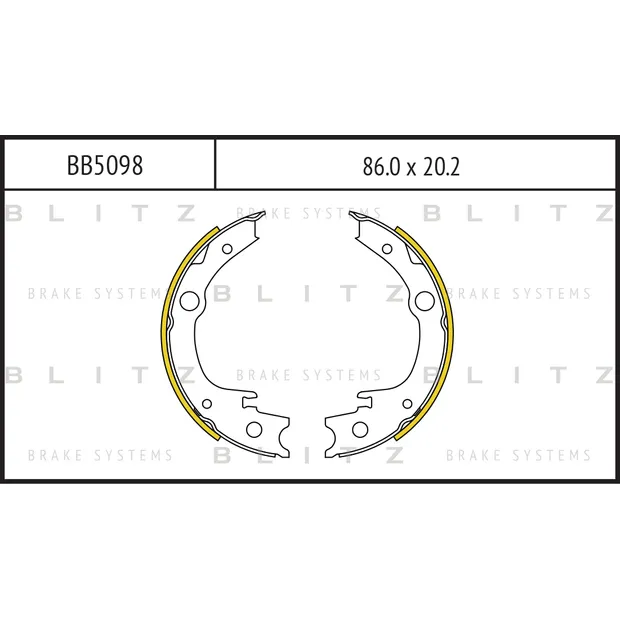 Колодки тормозные барабанные TOYOTA Avensis 03->/Celica/Yaris 99->/Corolla 01-> BLITZ BB5098