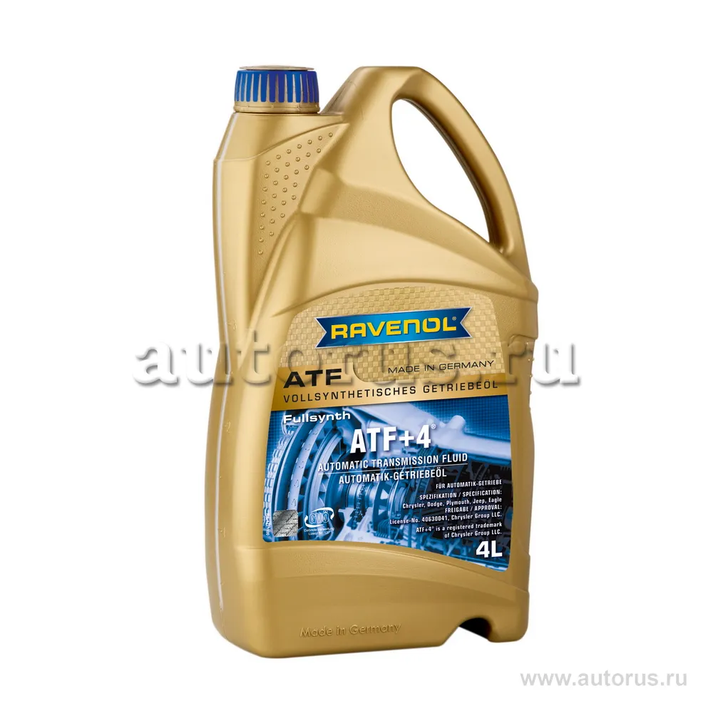 Трансмиссионное масло RAVENOL ATF+4 Fluid (4л) new 1211100-004 (4014835732193)