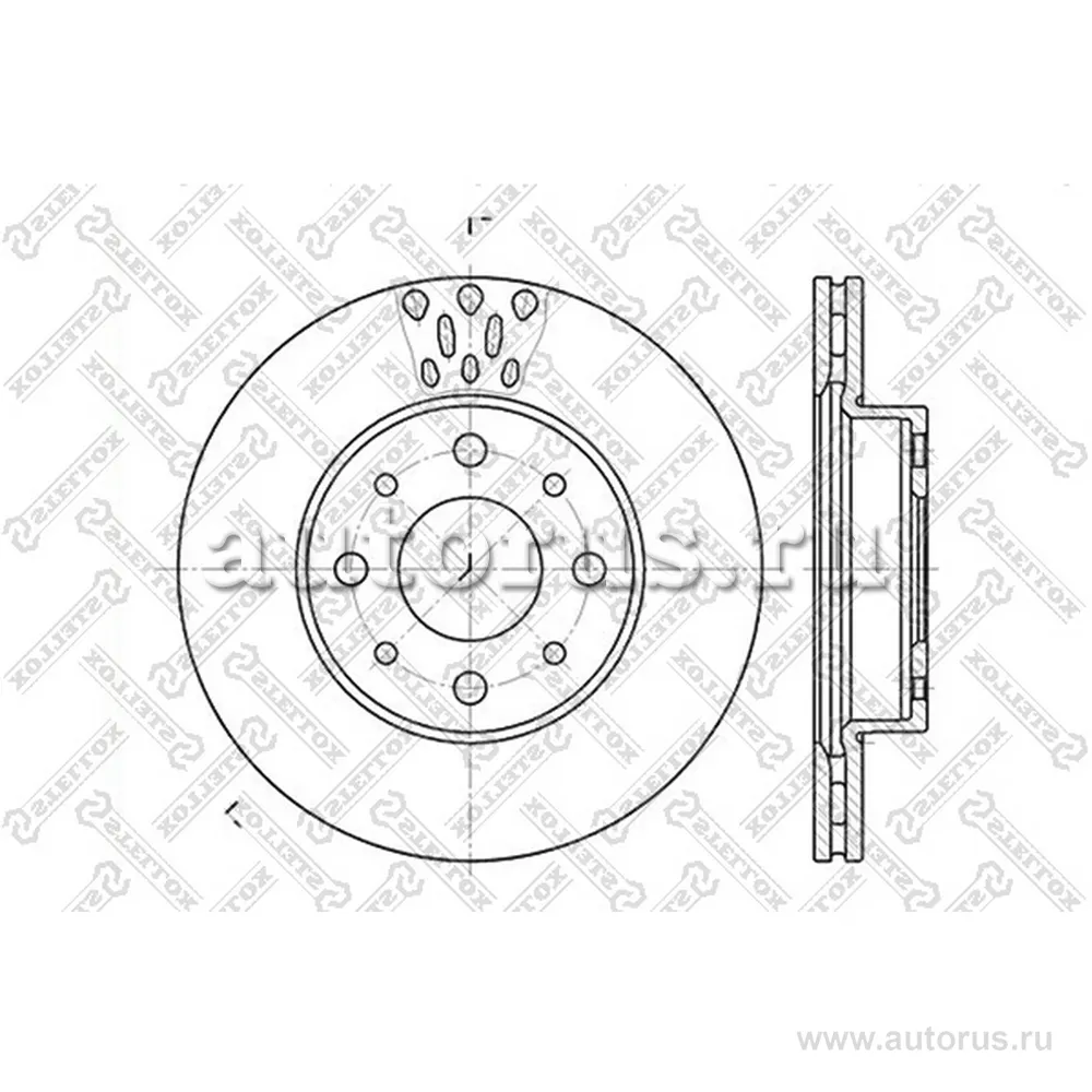Диск тормозной передний FIAT PALIO 1.0-1.6/1.7TD96> STELLOX 60202331V_SX