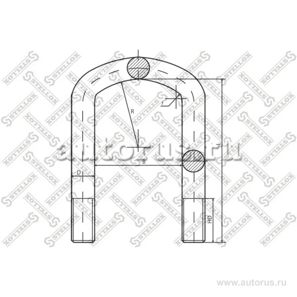 Стремянка передняя Omn MB 207-410 u62xM12x1.5x76U STELLOX 8464181_SX