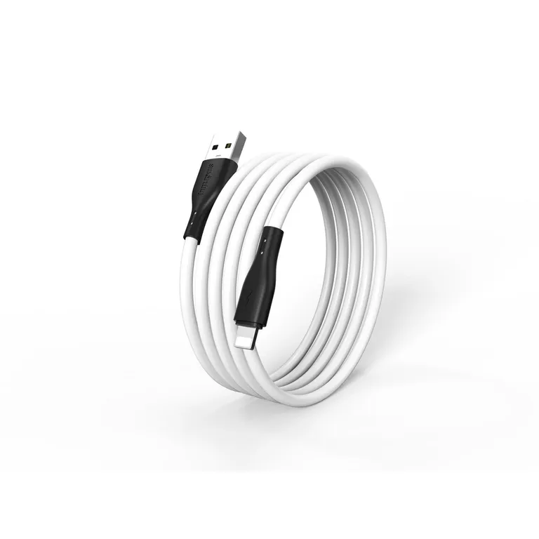 Кабель для зарядки и передачи данных S21 LIGHTNING белый, 2.4 а, сил., 1 м, SMARTBUY IK-512-S21BW