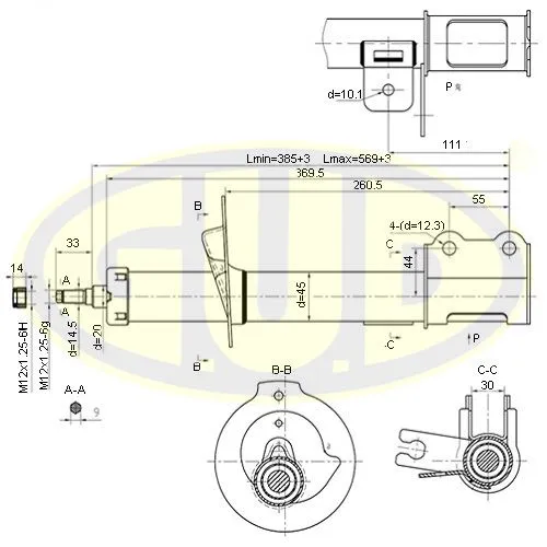 АМОРТИЗАТОР ЗАД L DAE/CHV LACETTI/NUBIRA 03-