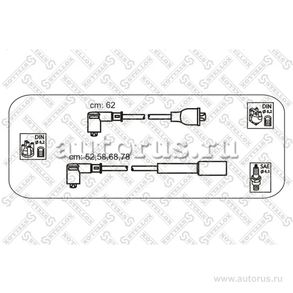 К-кт проводов Honda Civic, Mazda 323/626/929 1.3-2.0 83> STELLOX 10-38078-SX