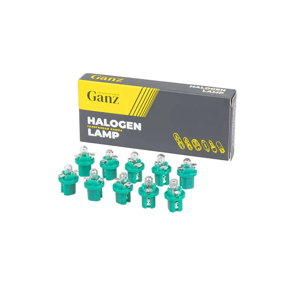 Лампа 12V T5 2W B8,5d GANZ 10 шт. BOX (10 шт. цена за 1 шт.) GIP06347