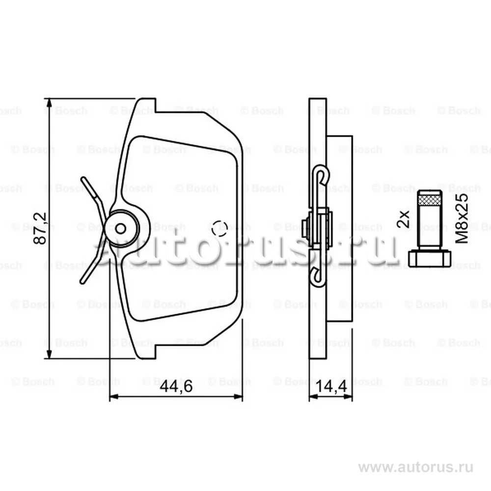 Колодки тормозные FIAT Punto задние (4шт.) BOSCH 0986491030