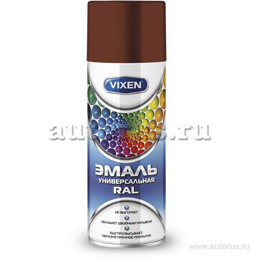 Эмаль универсальная VIXEN RAL, коричневый (RAL 8012), аэрозоль 520 мл VX-18012