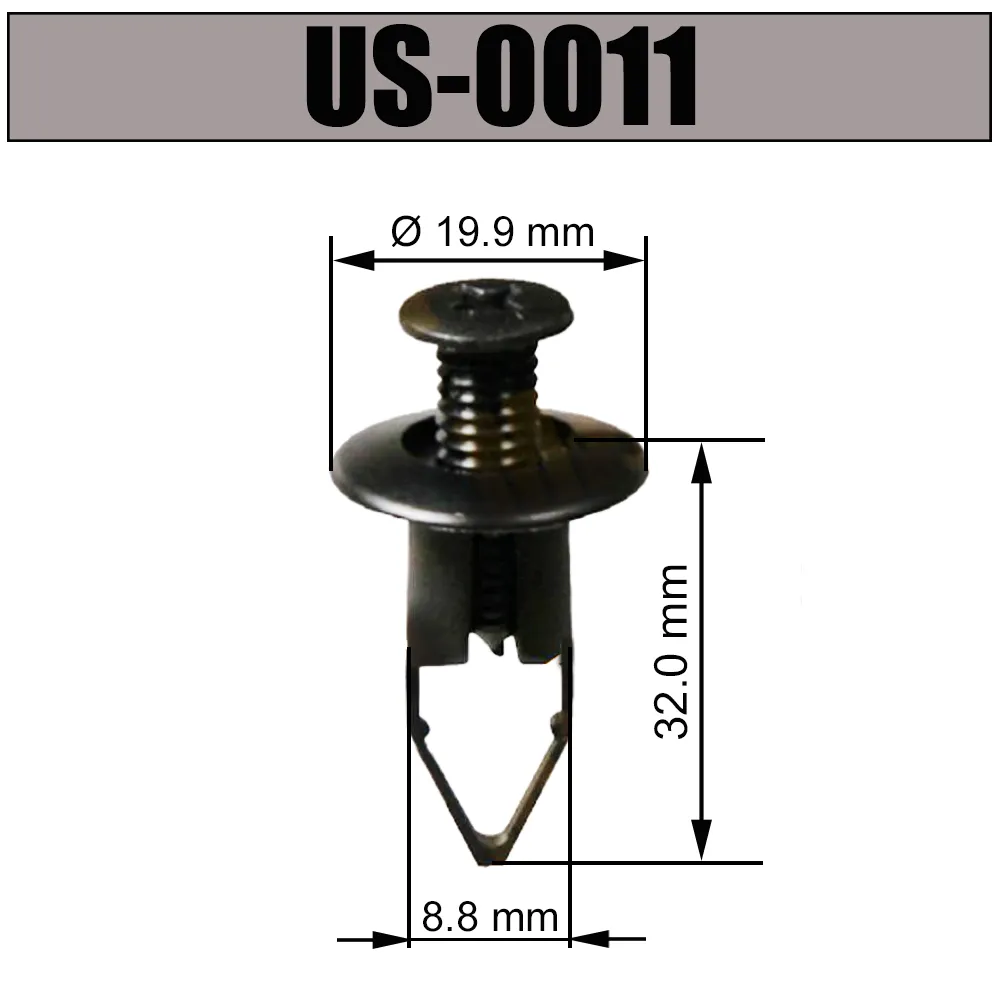 Пистон (клипса) универсальная US-0011 TOYOTA/LEXUS УНИП СЕРВИС US-0011