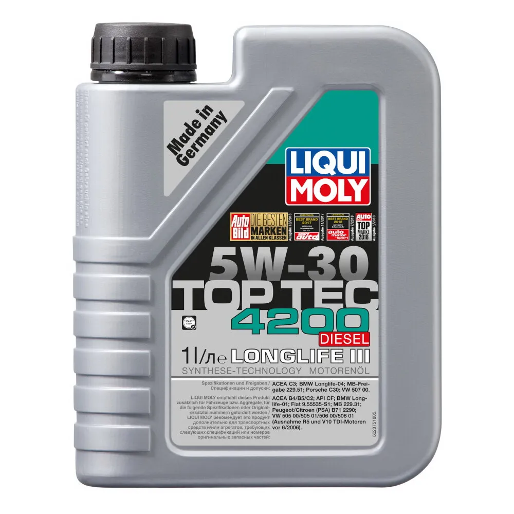 Масло моторное LIQUI MOLY Top Tec 4200 Diesel 5W-30 синтетическое 1 л 2375