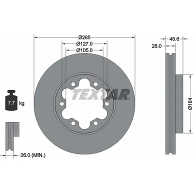 Диск тормозной передний стандартный TOYOTA TEXTAR 92234900