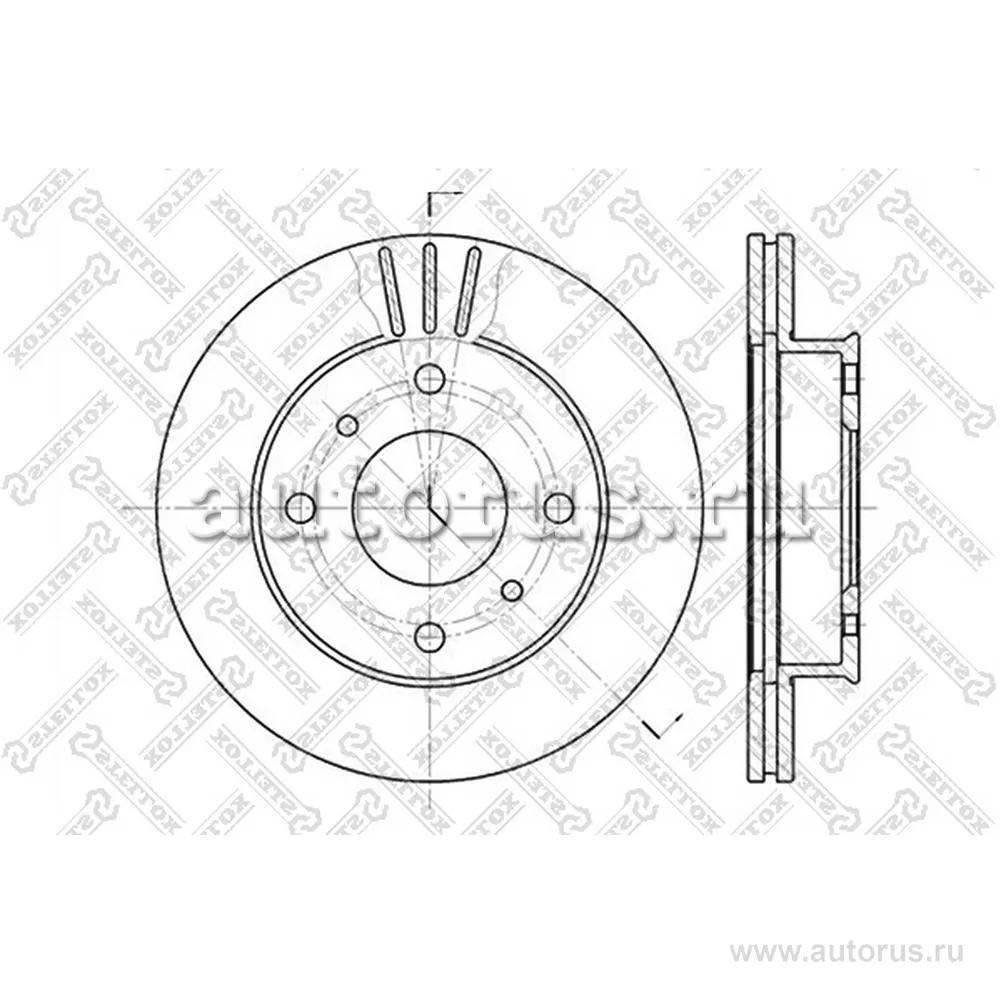 Диск тормозной передний NISSAN PRIMERA 1.6/2.0D 90-94 STELLOX 60202230V_SX