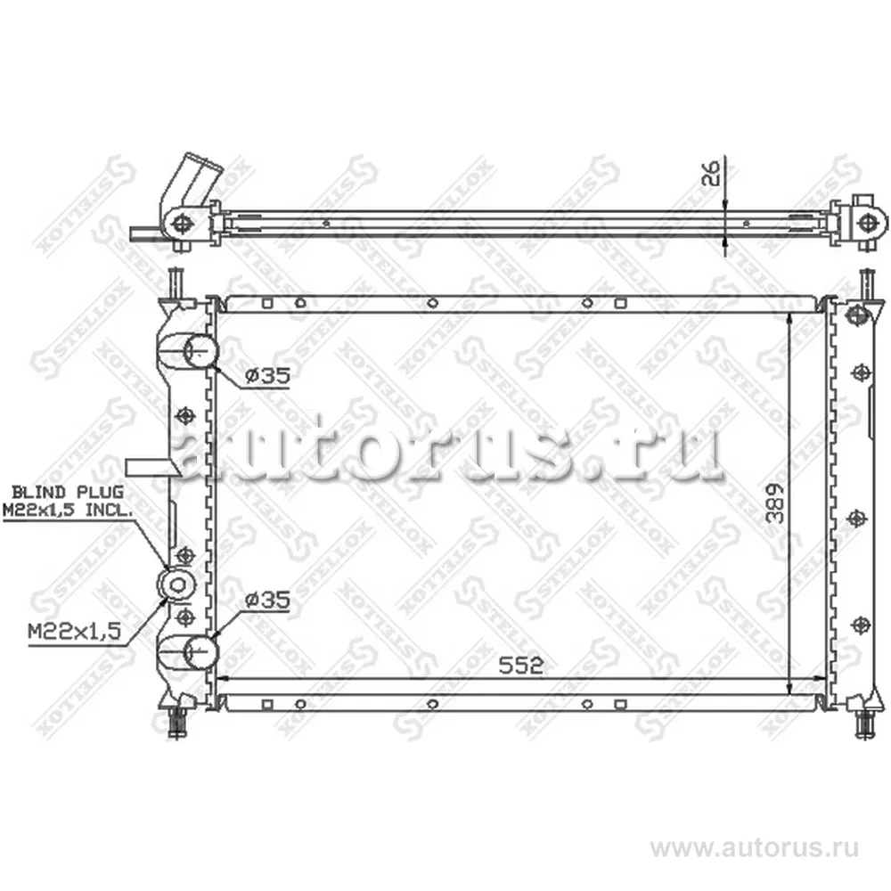 Радиатор системы охл. Fiat Brava/Marea STELLOX 1025756_SX