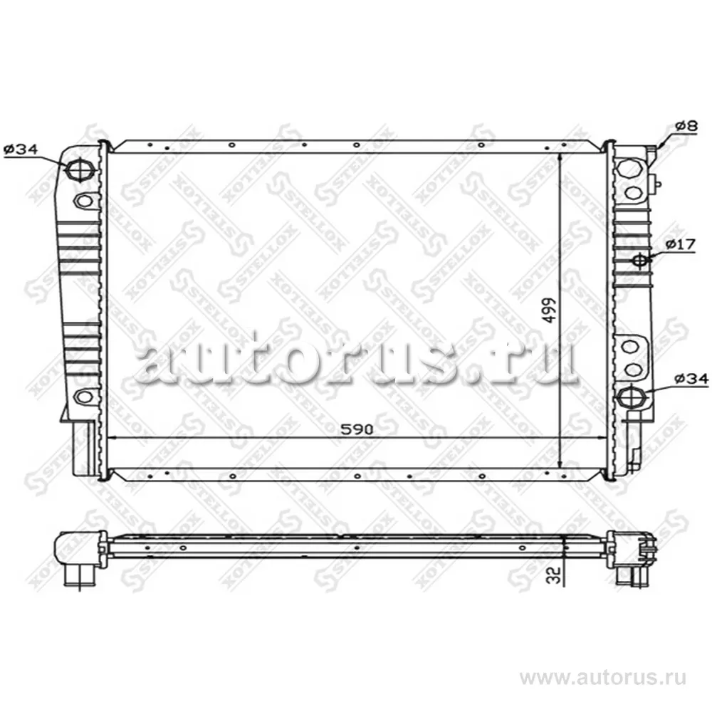 Радиатор системы охлаждения Volvo STELLOX 1026446_SX