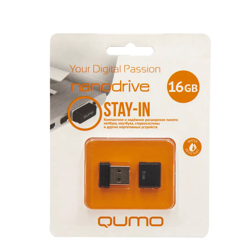 Накопитель Nanodrive, 16Gb USB 2.0 QUMO 18328