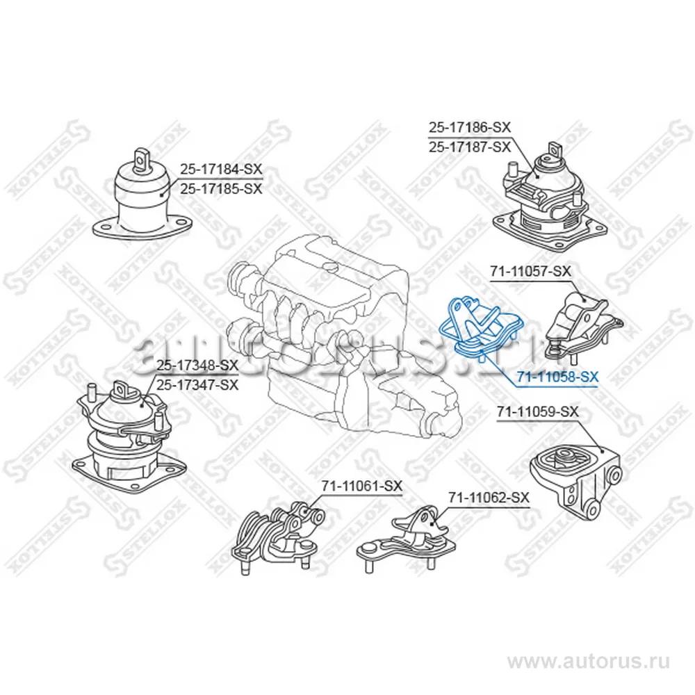 Опора КПП Honda Accord 02-08 STELLOX 7111058_SX