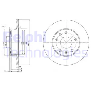 Диск тормозной передний LAND ROVER FREELANDER 1.8 2.0D 98 LAND ROVER FREELANDER I ->06 DELPHI BG3426