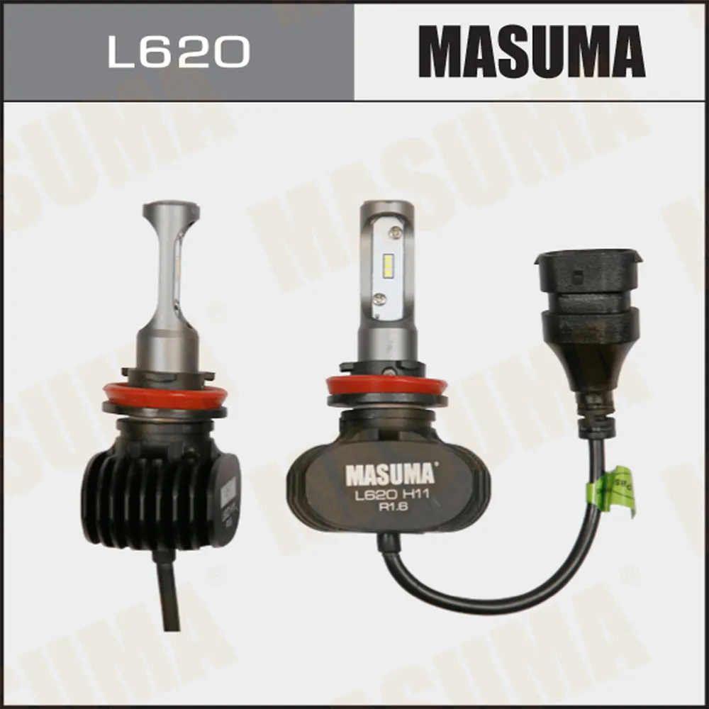 Лампа светодиодная 12V H11 25W 4000lm PGJ19-2 6000K MASUMA LED 2 шт. картон L620