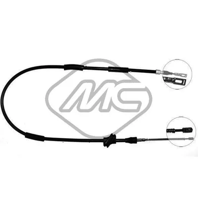 Трос ручника 80 COUP? ALL (DRUM BRAKE) DX-RH Metalcaucho 80558