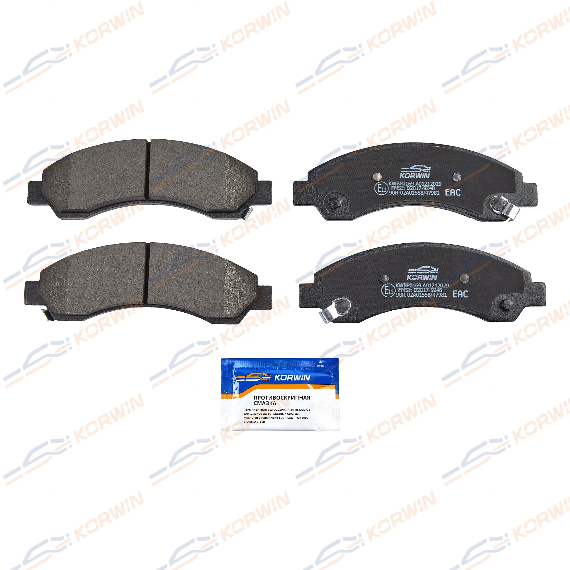 Колодки тормозные перед. Great Wall Hover H3 10-/H3 New 14-/H5/Sailor/Wingle KORWIN KWBP0169