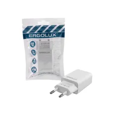 Сетевой адаптер 1USB, 100-220В, 5-9V/2А, Белый, Пакет ПРОМО ERGOLUX ELX-РA01P-C01
