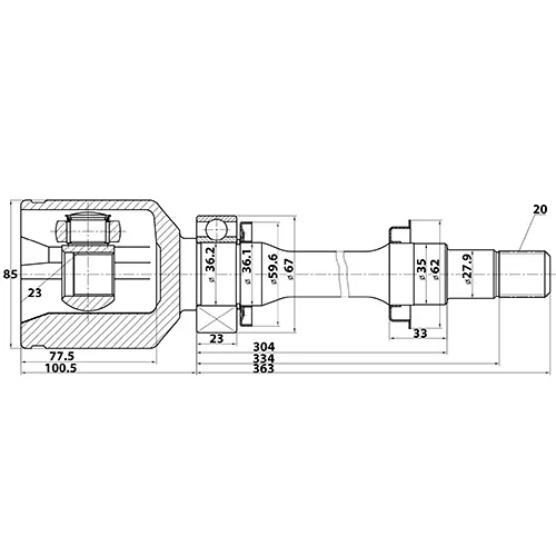 ШРУС внутренний TOYOTA CARINA E (92-- 97 ),- R ZIKMAR Z87516R