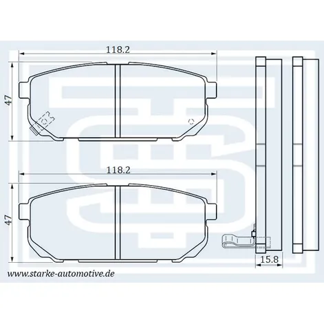 Колодки тормозные зад. KIA SORENTO I (JC) 08.2002-- STARKE 178-540