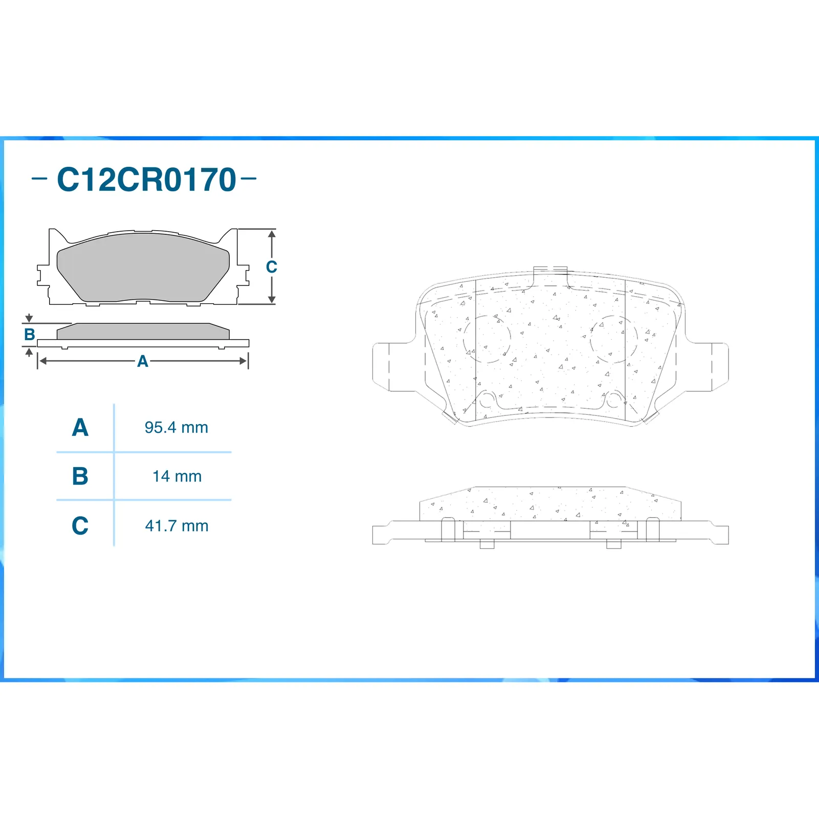 Колодки задние MB W168 7/97-8/04/W169 9/04->/W245 3/05->/Va CWORKS C12CR0170
