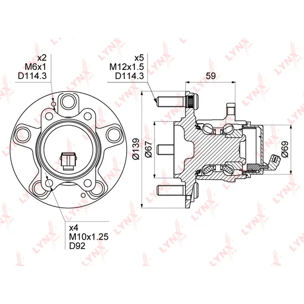 Ступица LYNXauto WH1381