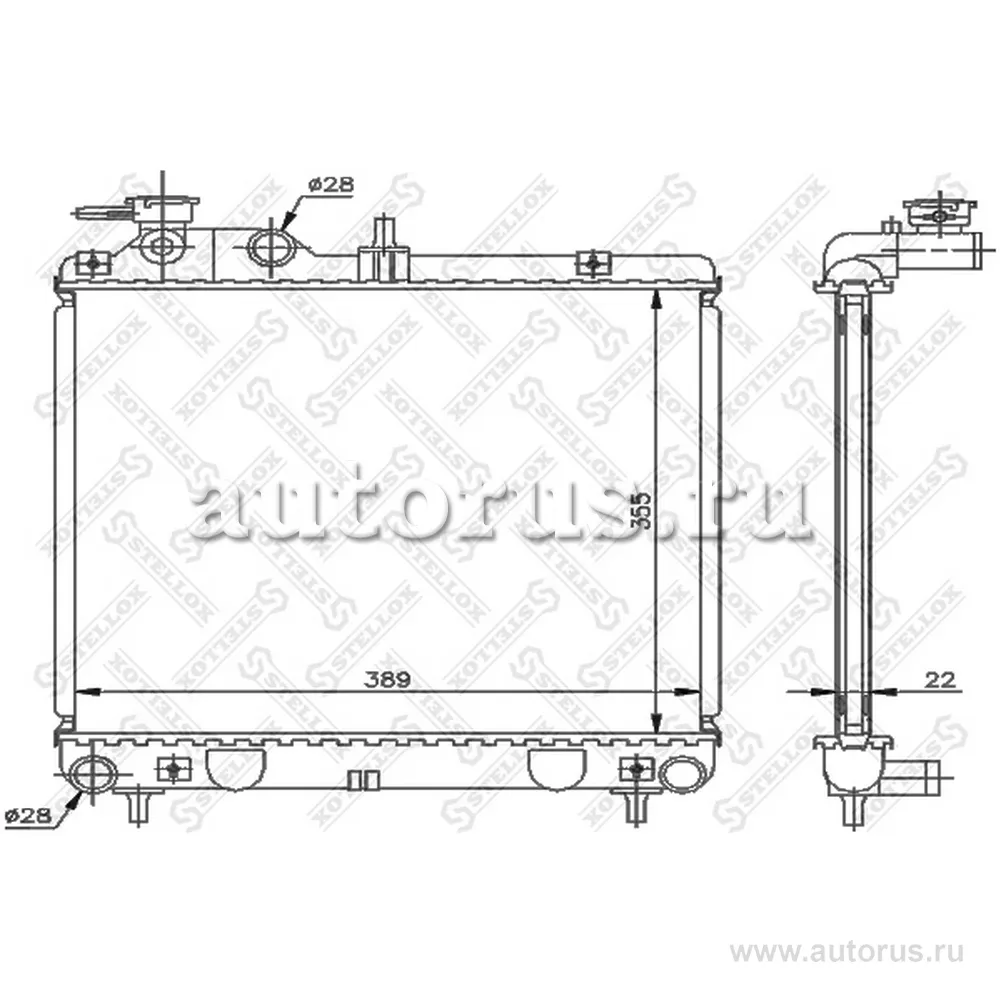 Радиатор системы охлаждения Hyundai Atos 1.0i 98> STELLOX 10-26608-SX