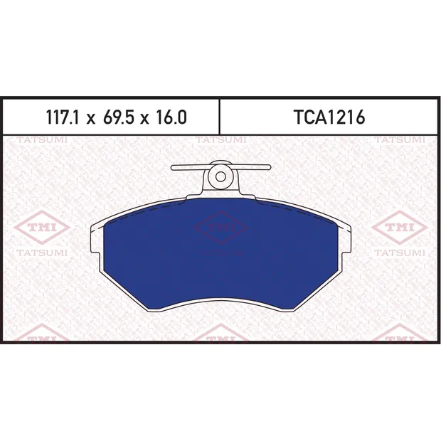 Колодки тормозные дисковые передние AUDI A4 94->VW Passat 96-> TATSUMI TCA1216