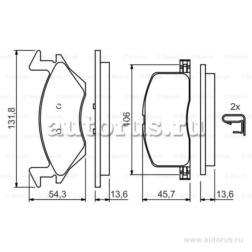 Колодки тормозные дисковые TOYOTA STARLET 96-99, STARLET 89-96 BOSCH 0986424264