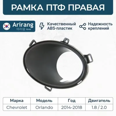 Рамка ПТФ правая ARIRANG ARG27-6028R