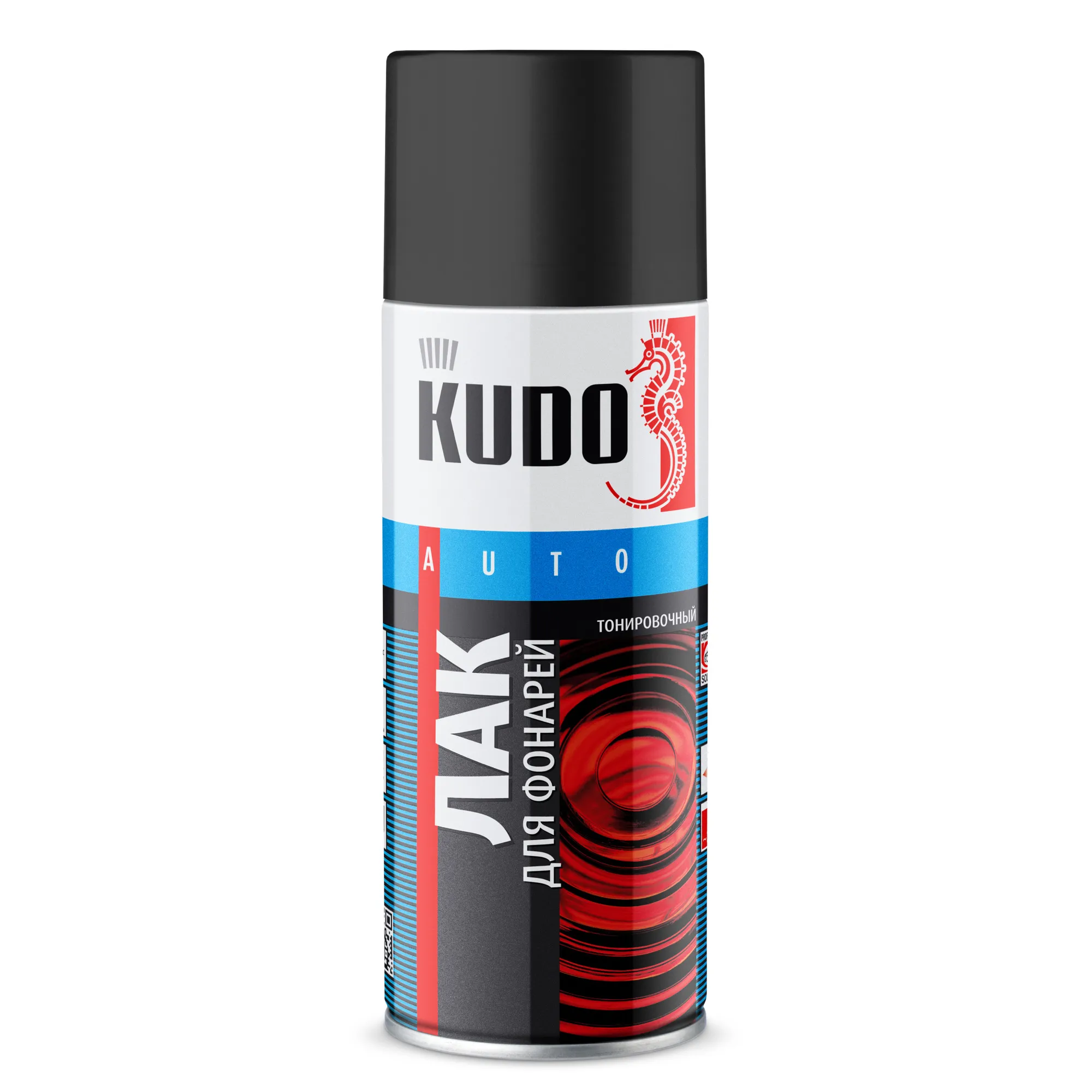 Лак спрей для тонировки фонарей черный, 520 мл. KUDO KU-9021