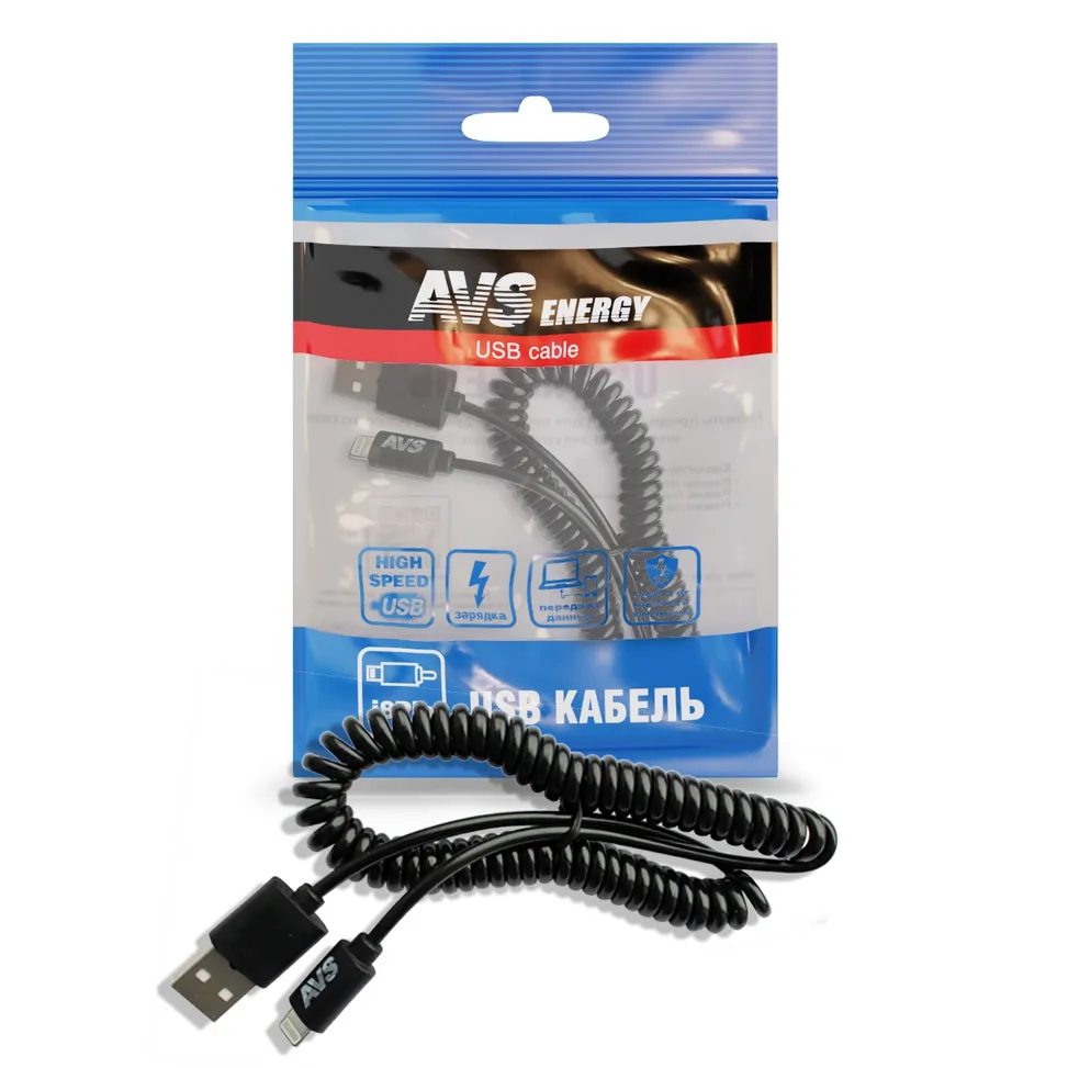 КАБЕЛЬ AVS ДЛЯ IPHONE 5(2 м, ВИТОЙ) IP-52 AVS A78612S