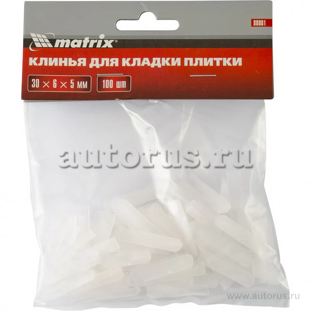 Клинья для кладки плитки 30x6x5 мм упаковка 100 шт MATRIX 88081 MATRIX 88081