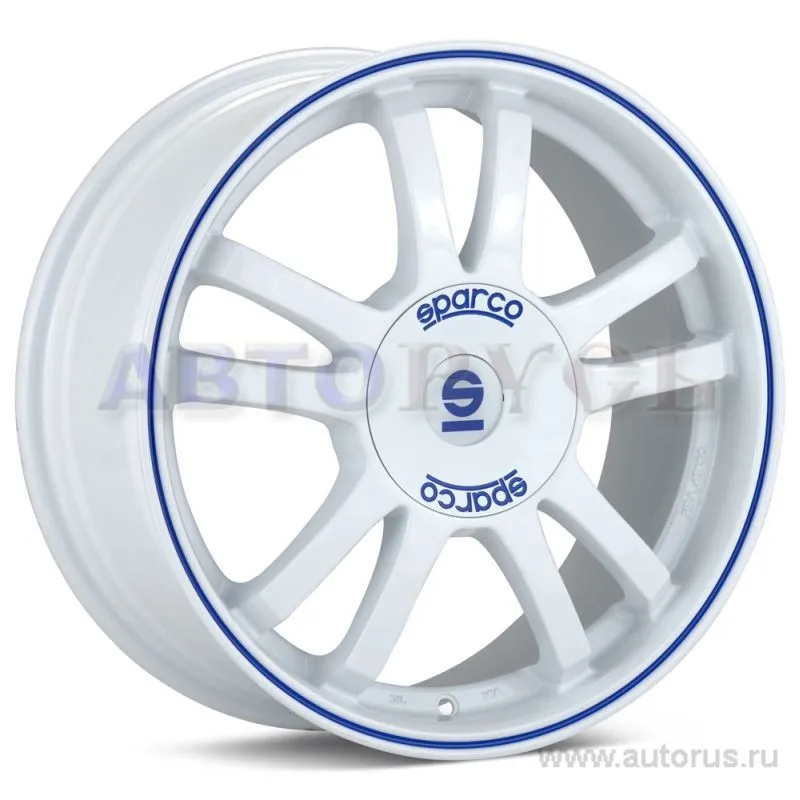 Диск литой R15 6.5J 4x108/73.1 ET25 SPARCO Rally White Blue Lip W2900855029