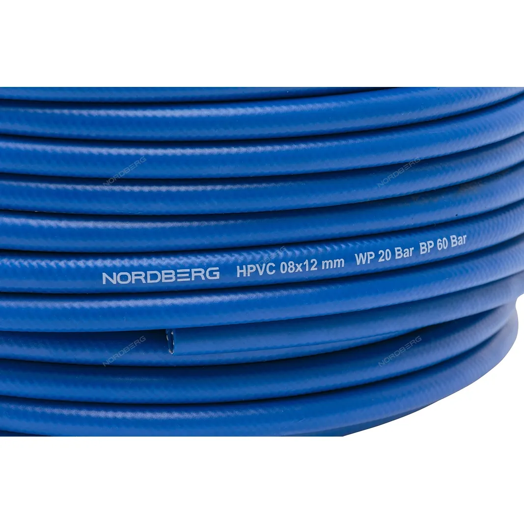Шланг воздушный, гибридный, pvc, прямой, d = 8 мм, D = 12 мм, длина 1 м NORDBERG H0812Hpvc