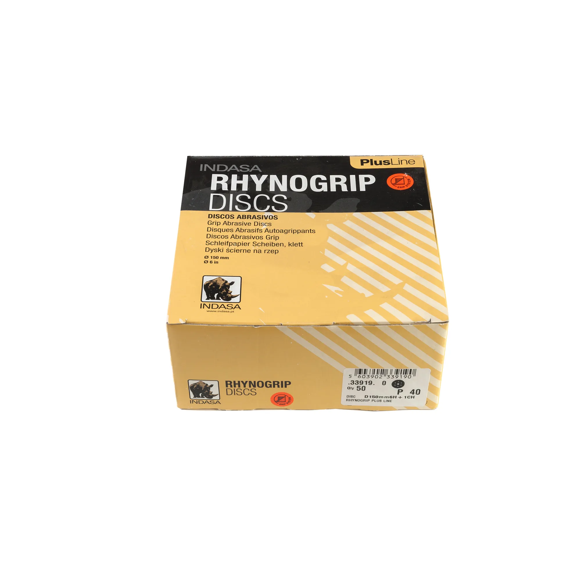 Круг RHYNOGRIP PLUS (6H+1CH) D150мм Р40 (1уп.х50шт) Indasa 33919