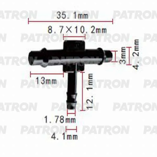 Тройник для GM применяемость: соединитель трубок PATRON P370804