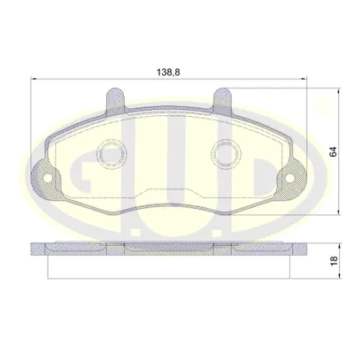 КОЛОДКИ ПЕР FORD TRANSIT 2.0/2.0D/TD 91-00 G.U.D GBP039100